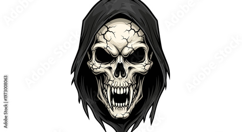 Grim Reaper Skull with Hood