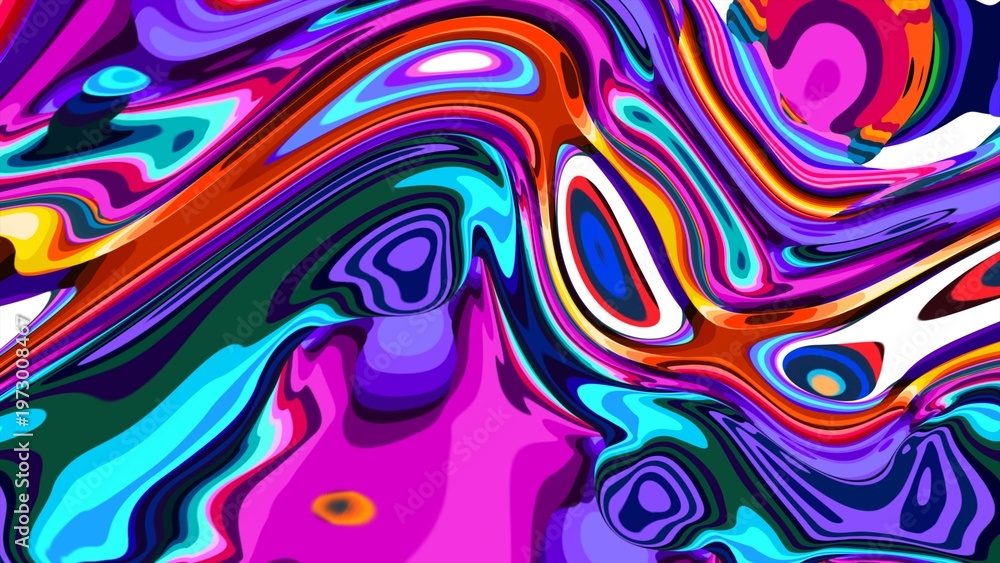 Fototapeta Vibrant abstract fluid art with dynamic colorful swirls