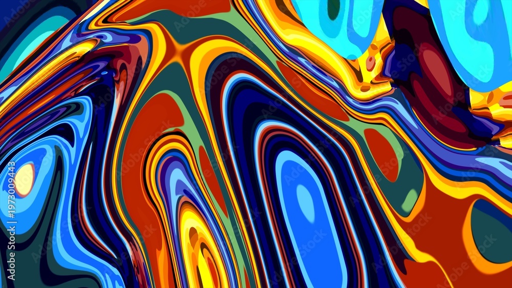 Fototapeta premium Vibrant abstract swirl pattern with bold colorful waves