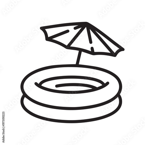 Rubber round pool icon. Outline rubber round pool vector icon for web design isolated on white background
