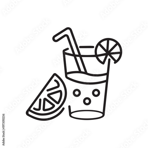 Download linear icon of lime juice

