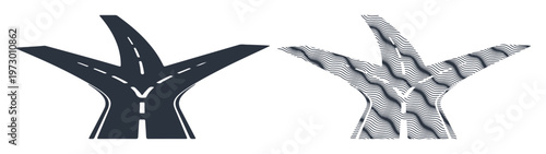 Fork in the road illustration symbolizing choices and different paths forward