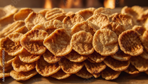  Crunchy Cornflakes Pattern Warm Cozy Food Texture Design Background