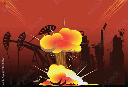 Onshore oil drilling rig explosion.