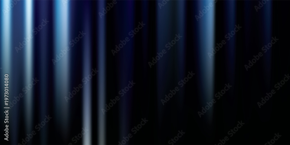 Obraz premium Abstract Vertical Blue Light Streaks on Black Background.