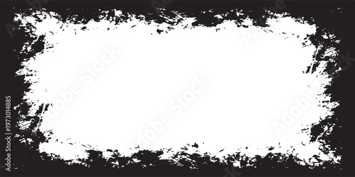 Distressed Grunge Border Frame with White Center Space.