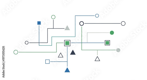 Flowchart diagram with shapes and lines.