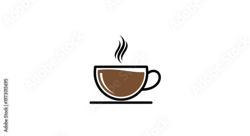 Steaming hot coffee cup icon.