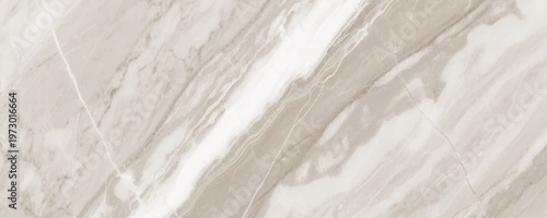 Linear colorful marble texture with diagonal and taupe veins, polished stone surface, architectural backdrop. Close-up of a large porcelain tile background.
