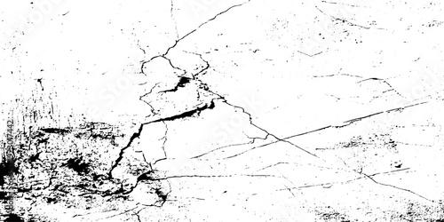 Cracked white wall texture with dark fracture lines, distressed plaster surface, grunge urban decay, rough abstract pattern, high contrast minimalist style.