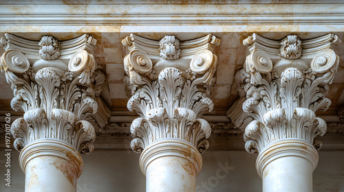 Classical architecture elements with decorative columns.