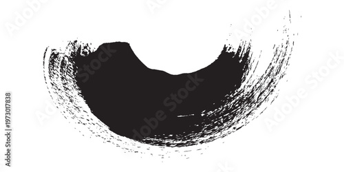 Vászonkép Abstract Black Brush Stroke Zen Enso Circle Symbol.