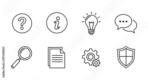 Visual metaphors representing curiosity, knowledge and creative thought processes Vector