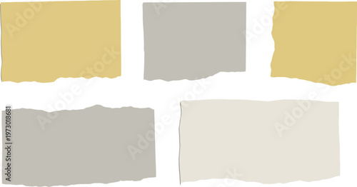 Torn Paper Scraps Set: Ripped Paper Edges in Muted Earth Tones for Scrapbooking, Digital Journaling, Aesthetic Collage, and Vintage Note Designs