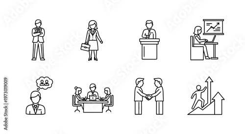 Various individuals engaged in different types of work and activities Vector