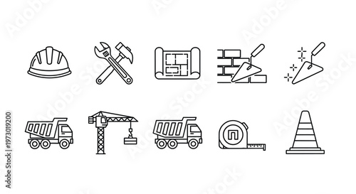 Simple line drawings of various vehicles and transportation modes Vector