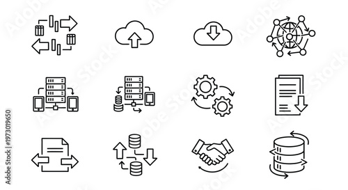 Illustrations of mechanical and structural systems with directional movement Vector