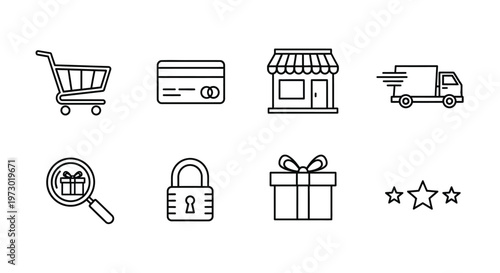 A collection of simple icons representing different modes of transportation Vector