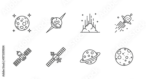 Different types of microscopic and molecular structures illustrated Vector