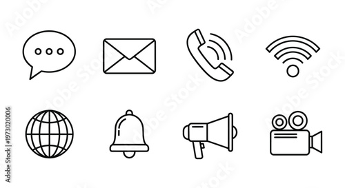 A collection of common everyday objects drawn in simple black and white line art Vector