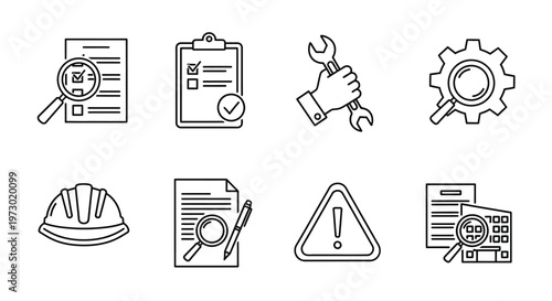 Icons representing different home cleaning activities and tools Vector