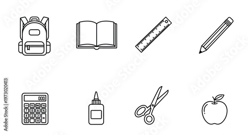 A collection of everyday items including a phone, laptop, and bicycle Vector