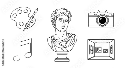 Bust of a man on pedestal.