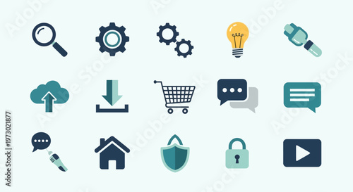 Collection of various web icons.