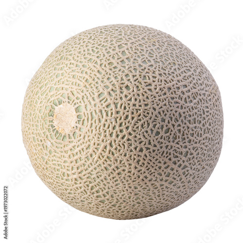 Melon and Slice of melon isolated on a transparent background.
