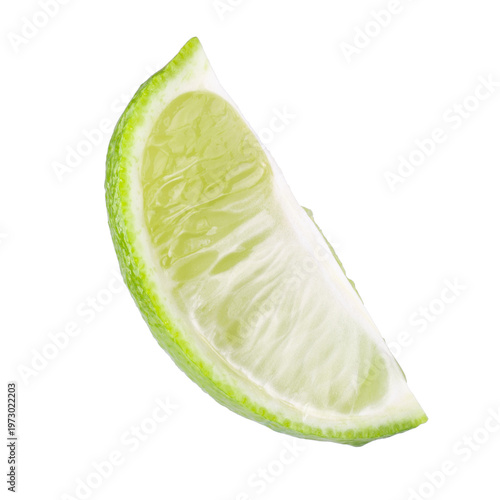 Whole and sliced limes, Sour green fruit isolated on a transparent background.