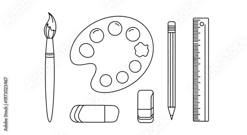 Drawing and painting art supplies tools.