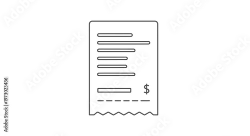 Simple receipt with dollar sign.