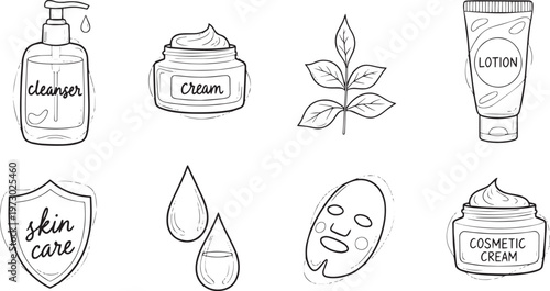 Skincare and Beauty Icon Set