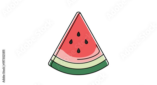 A cartoon slice of watermelon fruit.