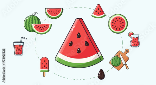 Watermelon Slices and Juice Drinks.