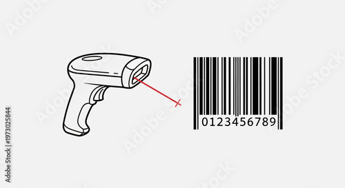 Barcode Scanner Reading Barcode Label.