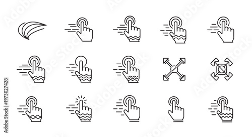 Touch Screen Gesture Icons Set for Mobile Apps and User Interface