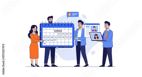 Business people discussing work documents.