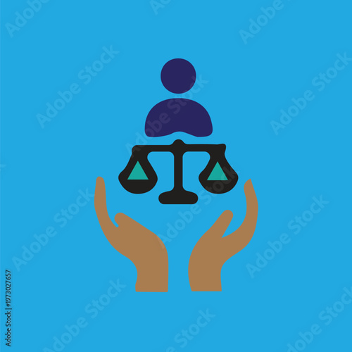 Vector illustration of a person in a yoga lotus position symbol for a business meditation concept web button design