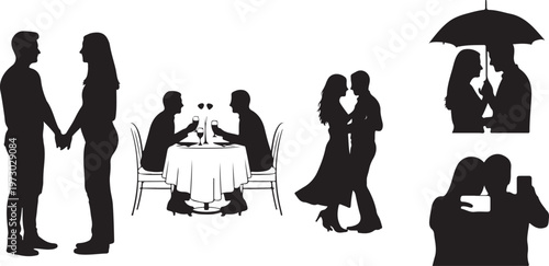 Couple and Relationship Silhouette Set – Love, Dating and Lifestyle Vector