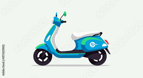Modern Electric Scooter Illustration for Urban Delivery and Green Transport