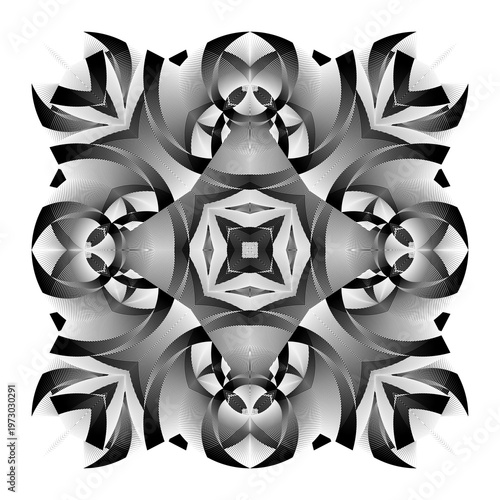 op art creative pattern, ornament, modern abstract background, original black and white decoration