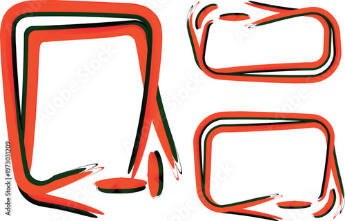 red abstract awry creative shapes banners