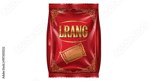 Red and gold chocolate bar packaging with ornate design
