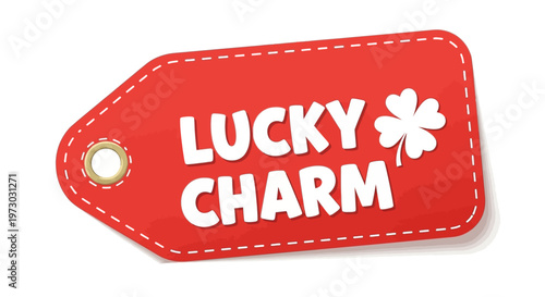 Lucky charm tag with shamrock clover