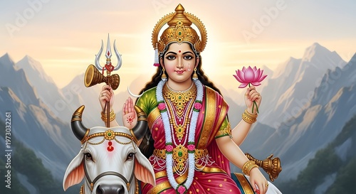 Hindu goddess with a serene expression.