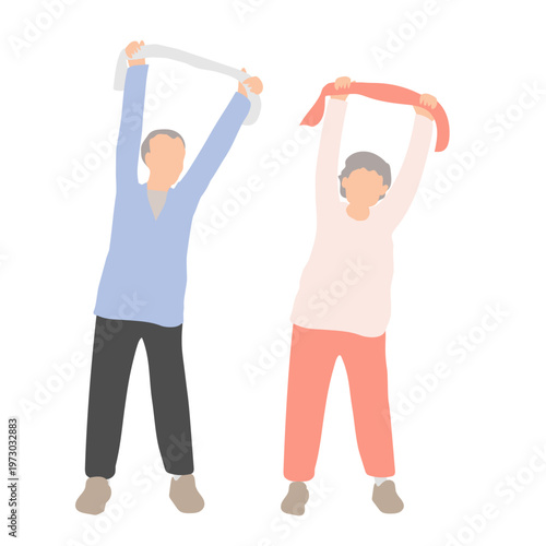 高齢者のタオル体操（立位・ストレッチ・男女セット）