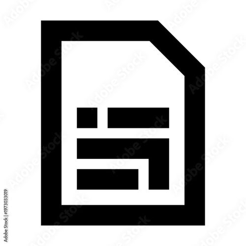 SIM card icon in sharp bold line style for mobile identity and subscriber modules. Perfect for apps, websites, UI layouts, phone services, network access, and digital authentication systems.