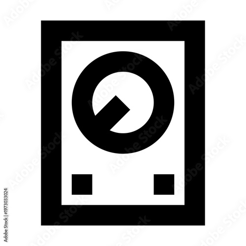 HDD icon in sharp bold line style for internal storage and spinning disk drives. Perfect for apps, websites, UI layouts, backup devices, digital archives, and memory hardware illustrations.
