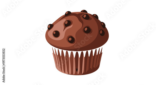Chocolate chip muffin illustration